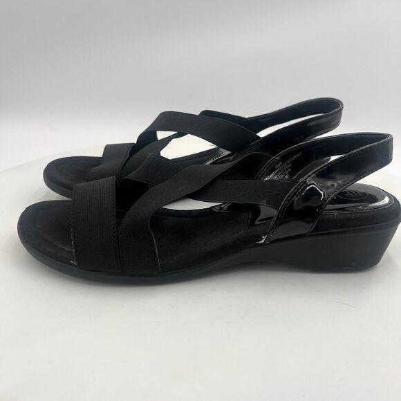 Mootsies Tootsies Idair Black Wedge Slingback Sandal Size 8 - Picture 7 of 11